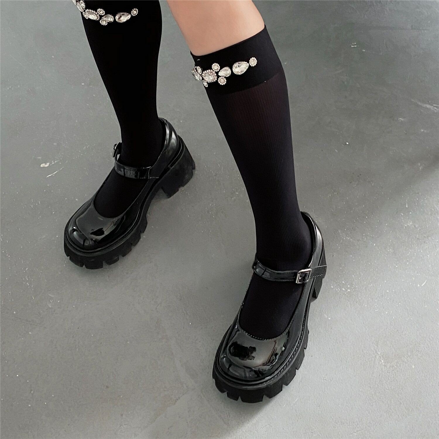 Tất giả boot, tất bắp chân phong cách Lolita Cá Tính, Sang Trọng chất liệu sợi dệt kim cao cấp, dày dặn