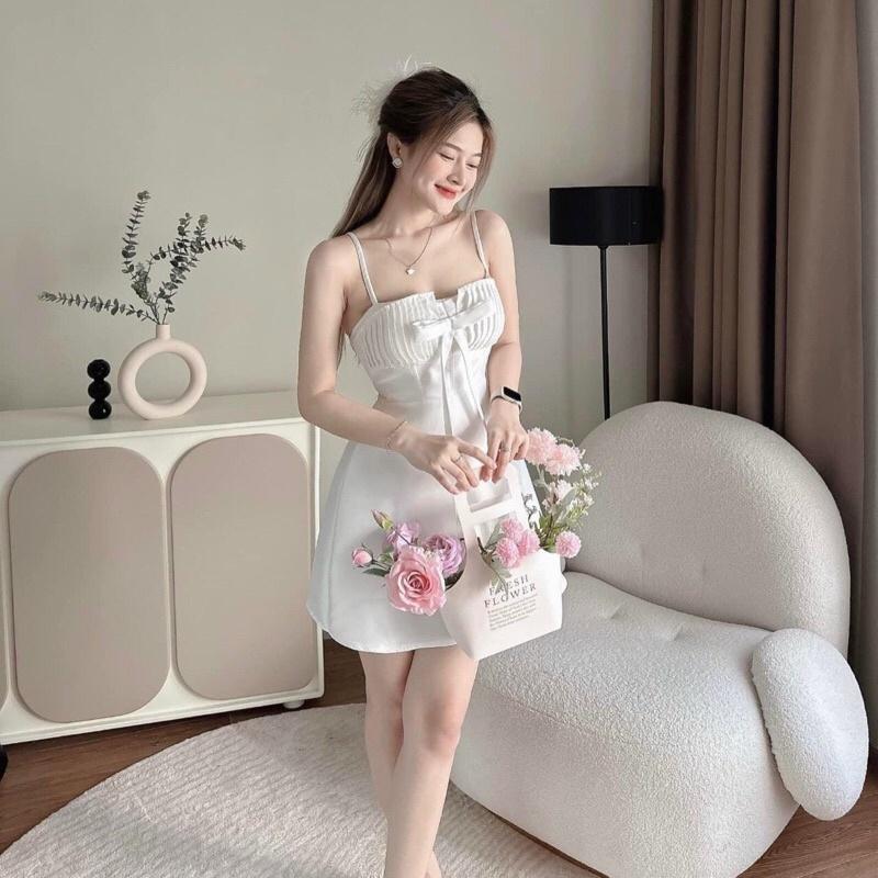 ĐẦM 2 DÂY DẬP LY NGỰC ÔM EO DÁNG CHỮ A THIẾT KẾ CAO CẤP