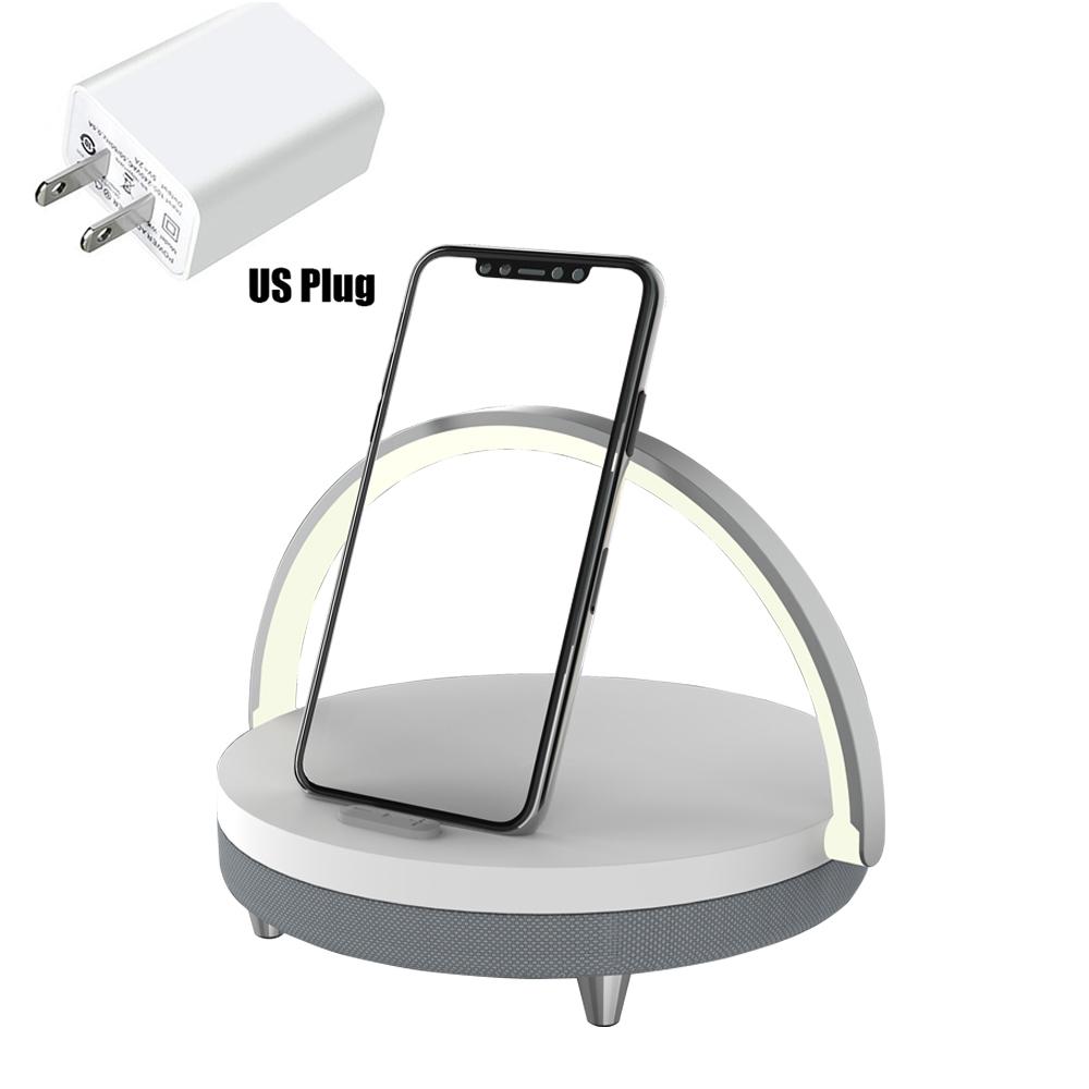 S21 Pro Wood Wireless Sạc LED LED Loa Bluetooth 15W Sạc nhanh năng lượng cao cho iPhone 14 Easy Touch Wireless Charge Màu sắc: White US