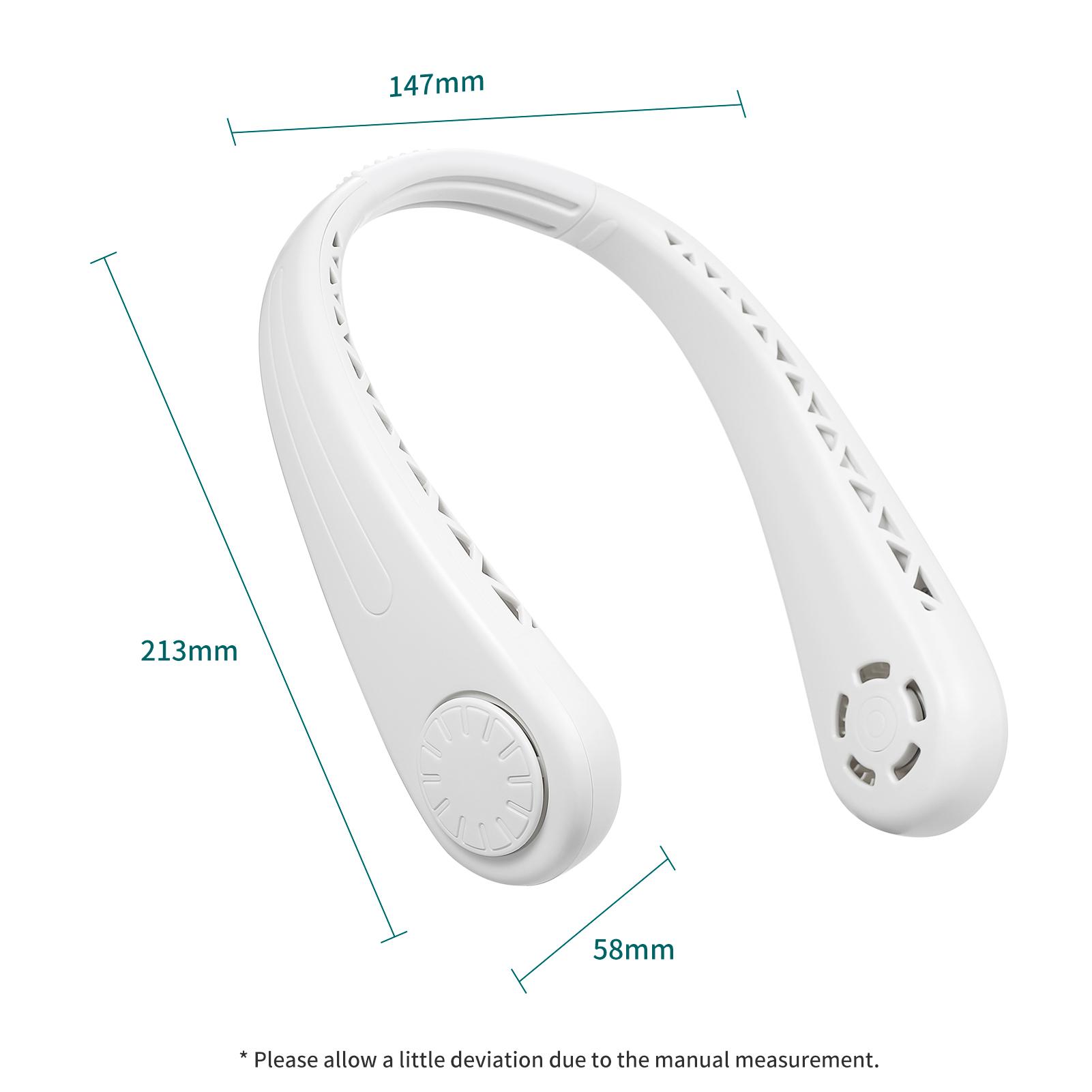 Quạt vòng đeo cổ ko có cánh chạy pin sạc bằng USB cấu tạo bằng vật liệu silicone nhẹ, mềm, thân thiện với da và linh hoạt.