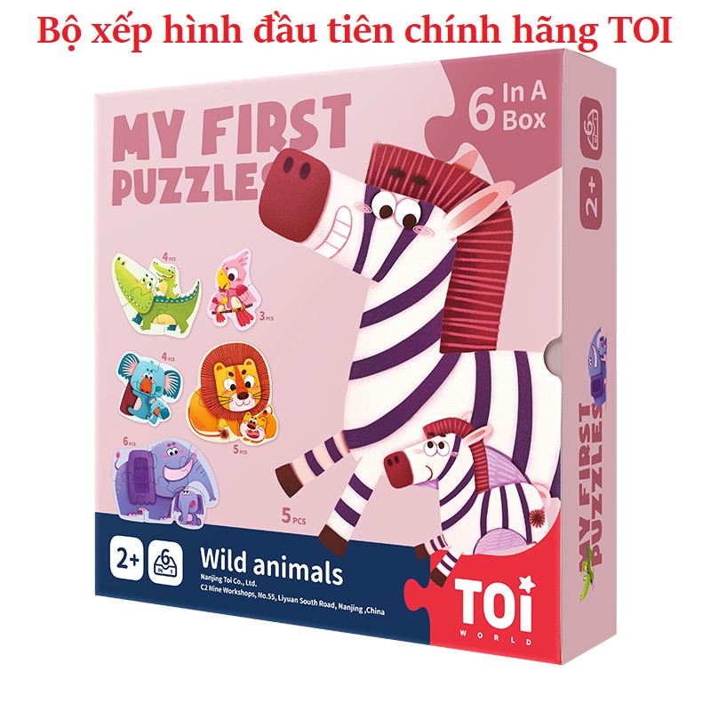 Bộ xếp hình chính hãng TOi - Mẫu first puzzle xếp hình đầu đời 6 chủ đề cho bé từ 16 tháng tuổi