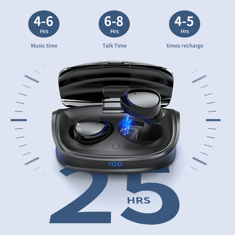 TWS Tai Nghe Không Dây Bluetooth Tai Nghe 5.0 HD Âm Thanh Stereo Thể Thao Chống Thấm Nước Tai Nghe Nhét Tai Tai Nghe Có Micro Loại-C Sạc