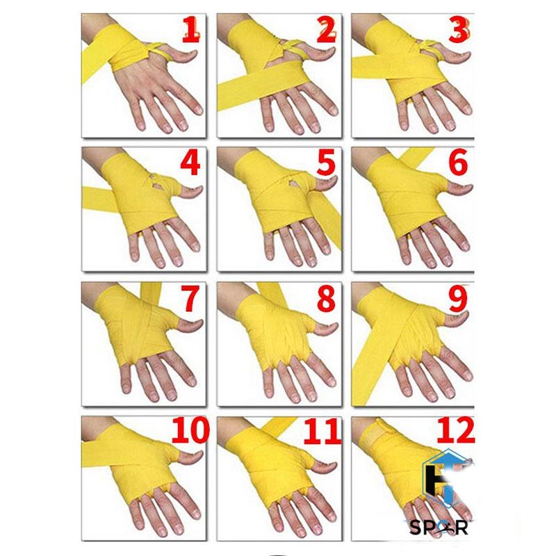 Băng đa boxing quấn tay bảo vệ cổ tay 1.5m - 3m - 5m 2 bên, 100% vải cotton giúp quấn dễ chịu, thoải mái