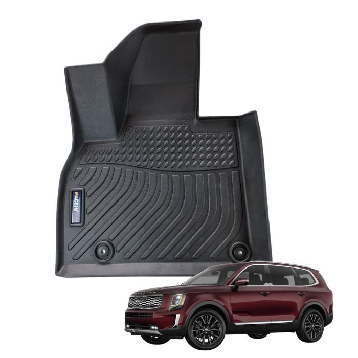 Thảm lót sàn xe ô tô KIA Telluride 2022 - chất liệu TPV thương hiệu Macsim màu đen