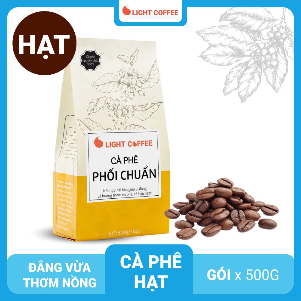 Cà Phê Hạt Rang Nguyên Chất 100% Light Coffee Phối Chuẩn (500g)