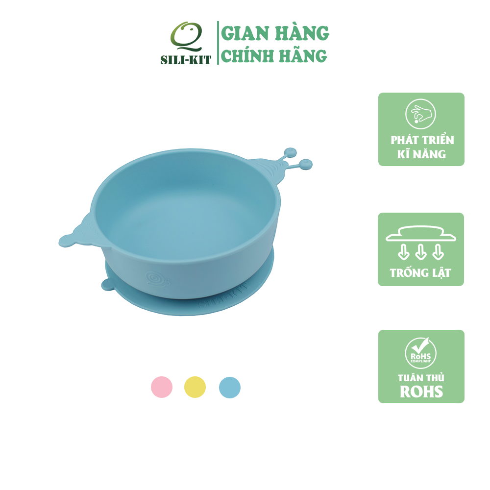 Bát ăn dặm hình con ốc sên đế hít chân không chống đổ, hỗ trợ bé phát triển kỹ năng ăn độc lập