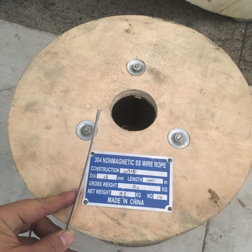 Cáp inox 304  - Cuộn 100 mét cáp thép giá sỉ