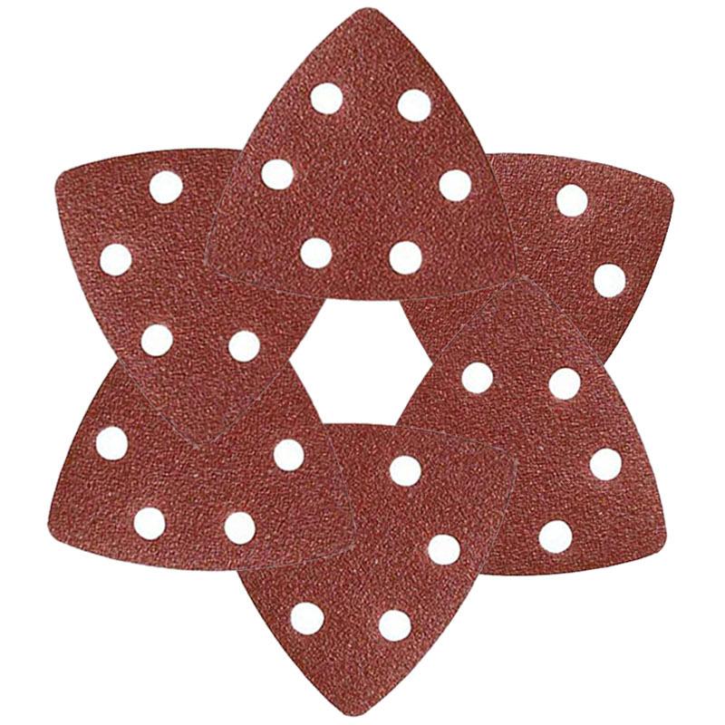 Bộ 10 tấm nhám gỗ delta 90 mm 6 lỗ nhám 60/80/120/180/240 phụ kiện