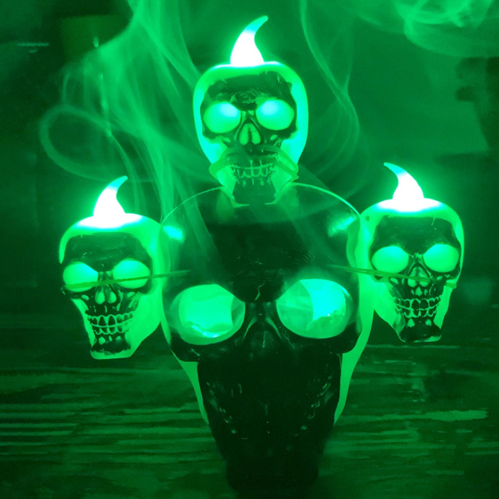 Đèn Led Đầu Lâu Trang Trí Halloween Có Khói