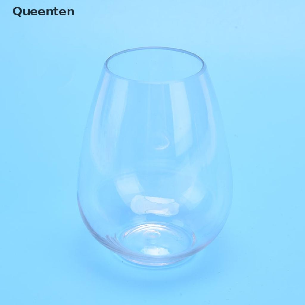 Queenten 4pc/Set Shatterproof Wine Glass Unbreakable PET Red Wine Tumbler Glasses Cups QT