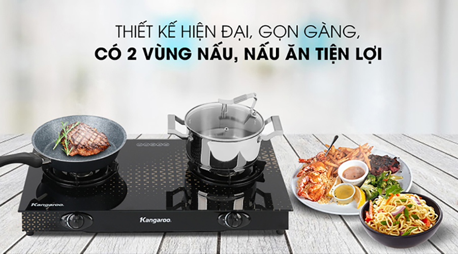 Bếp Gas Dương Đôi Kangaroo KG8G1C - Hàng Chính Hãng