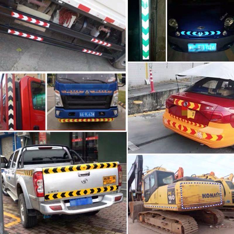 Cuộn Phản Quang khổ rộng 10 cm x 25 mét, Cảnh Báo An Toàn Hình Mũi Tên Dùng Dán Xe Ô tô, Thùng Xe Tải, An Toàn, chất liệu PVC Chống Thấm Nước - Mũi Tên Vàng Đen - Mai Lee