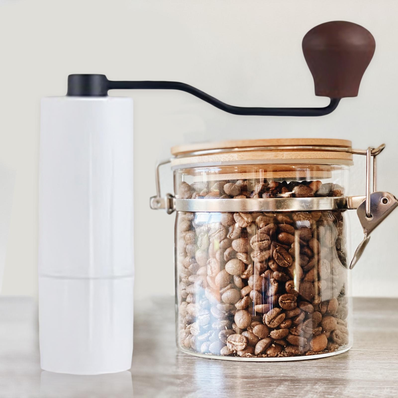 Mini Manual Coffee Bean Hand Grinder Machine Stainless Steel Burr White