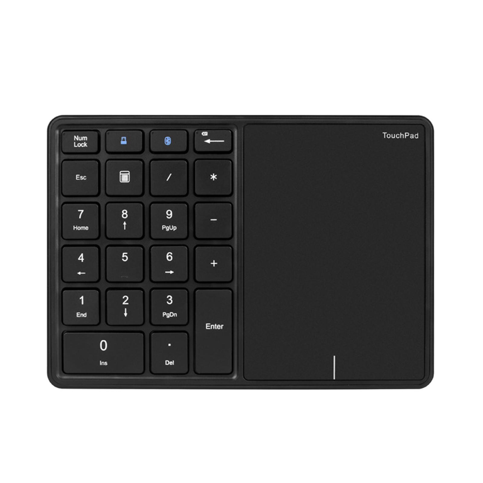 Wireless Numeric Keypad 2.4 GHz Bluetooth Mini with Touchpad 2.4G USB Receiver Numpad for Tablet