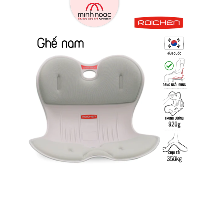 [Gia dụng Minh Ngọc] Ghế chỉnh dáng ngồi đúng - Roichen Hàn Quốc (Made in Korea). Dùng cho Nam, 5 màu lựa chọn (Đen, nâu, ghi xám, xanh Mint, xanh dương) Hàng chính hãng