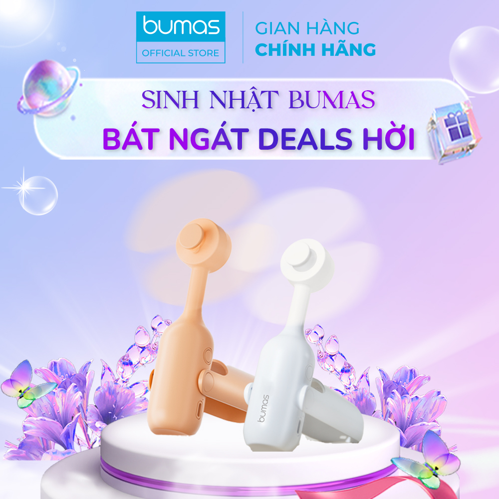 Quạt Mini Cầm Tay BUMAS BF03 Pro - Sử Dụng Lên Đén 24H - Nhỏ Gọn Tiện Lợi - Hàng Chính Hãng