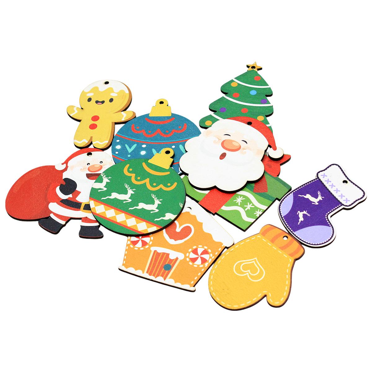 Dây Hình Gỗ Trang Trí Giáng Sinh - Bách Mộc - Set 8