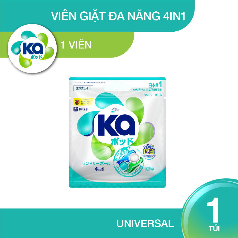 Túi Viên Giặt Xả Đa Năng 4 Trong 1 KA Universal (1 Viên/ Túi)