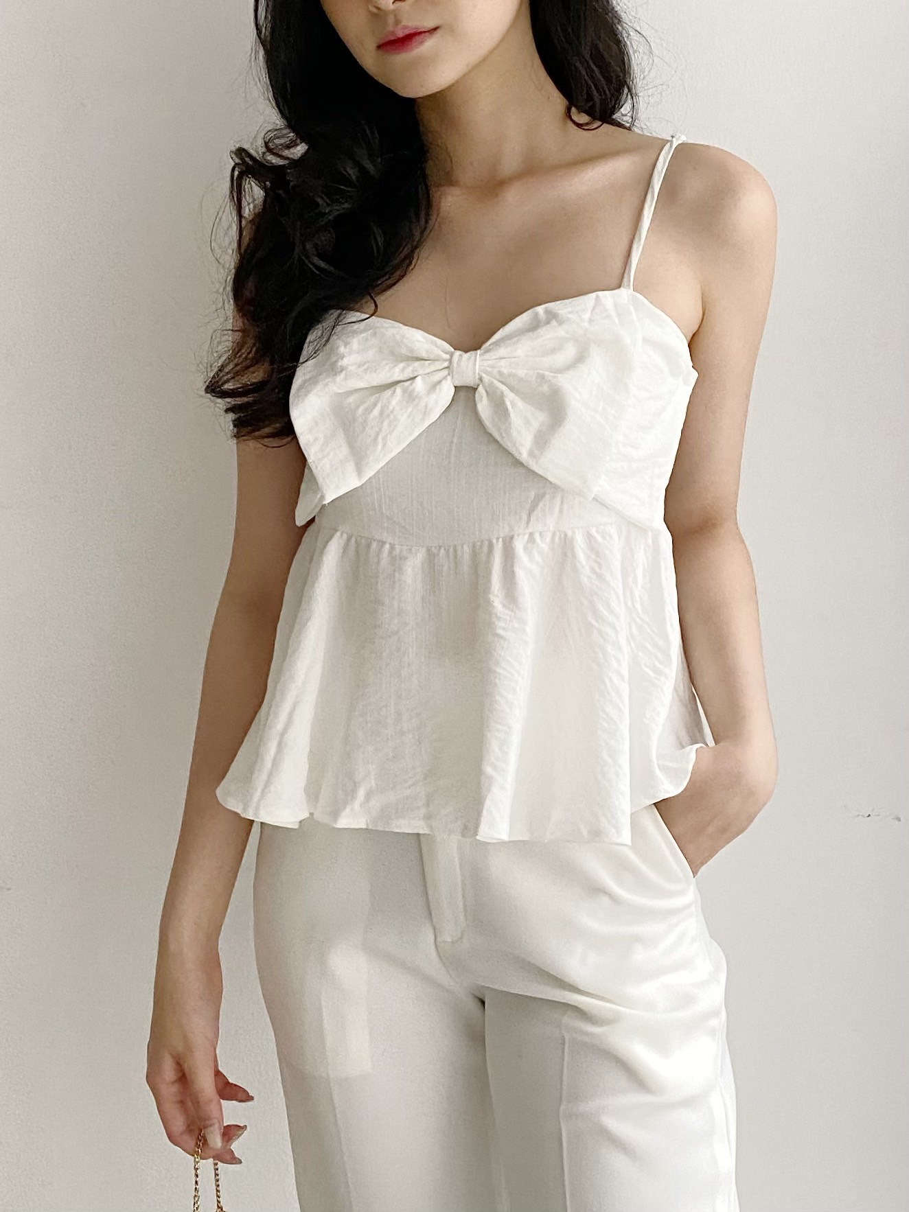 YU CHERRY | Áo nữ Linen Cami Bow Top YA382
