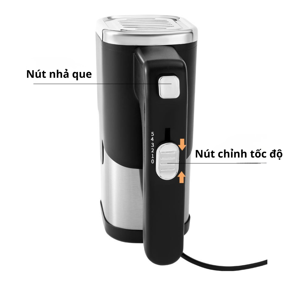 Máy đánh trứng cầm tay đánh được bột Lumabella LB-6621 công suất 200W, có 5 tốc độ điều chỉnh, dễ dùng [BẢO HÀNH 1 NĂM] - DELIYA HÀNG CHÍNH HÃNG
