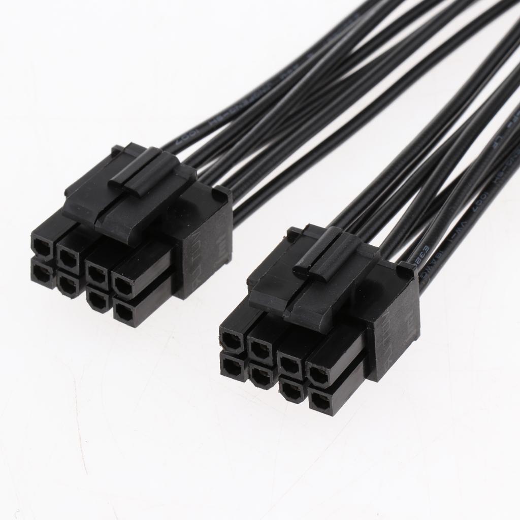 3x20cm CPU 8 Pin to Dual CPU 8 Pin PSU Power Supply Extension Cable