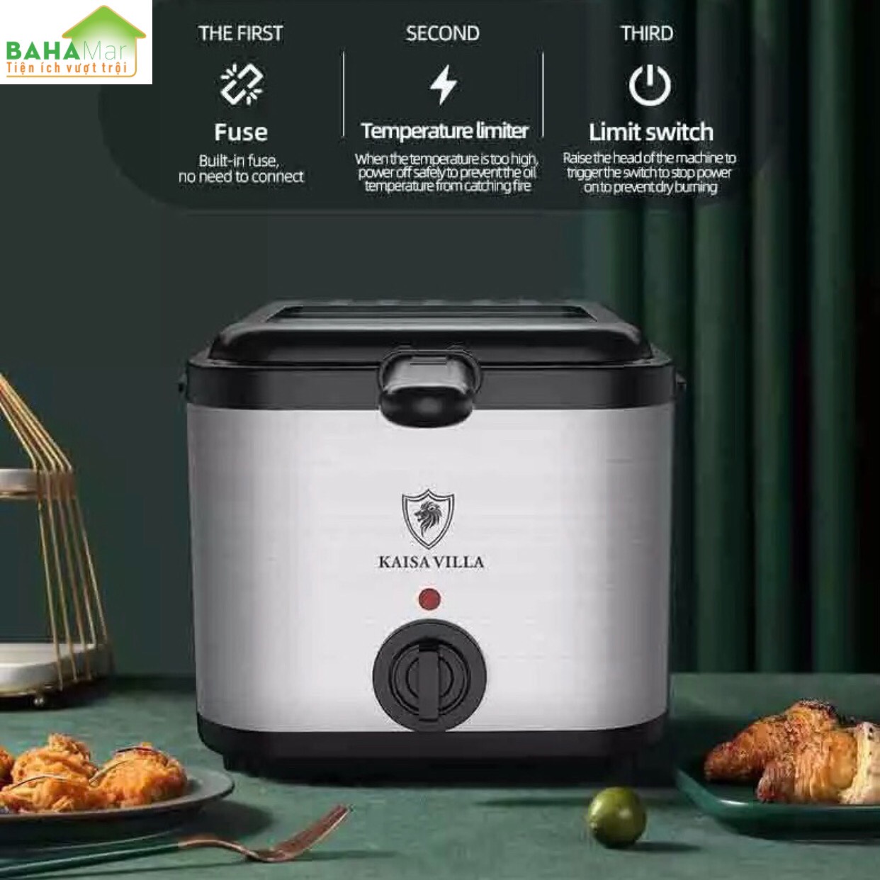 NỒI CHIÊN NHÚNG ĐIỆN ĐA CHỨC NĂNG CÓ THỂ ĐIỀU CHỈNH NHIỆT "BAHAMAR" Có 3 lớp cách nhiệt bảo vệ, Bên ngoài lạnh và nóng bên trong, 3 lớp cách nhiệt và chống dính bảo vệ an toàn