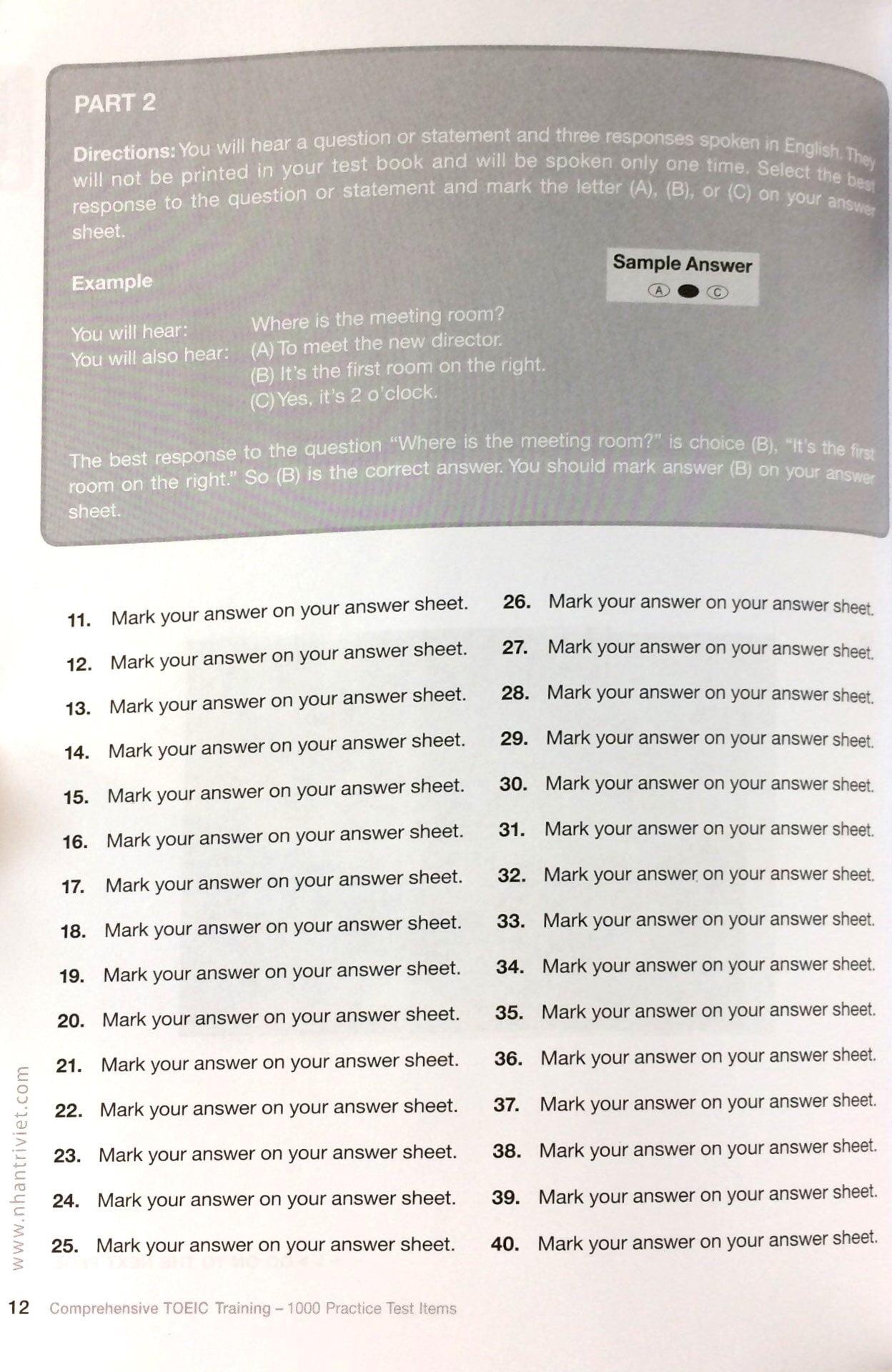Comprehensive Toeic Training 1000 Practice Test Items (Vol 4) - Kèm CD