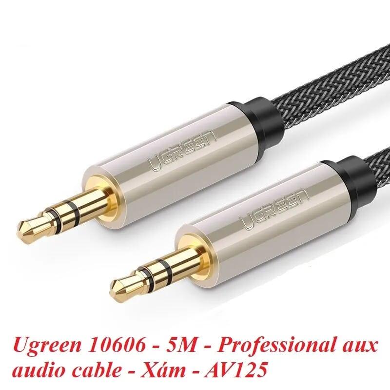 Ugreen UG10606AV125TK 5M màu Đen Cáp âm thanh 2 đầu 3.5mm dương cao cấp - HÀNG CHÍNH HÃNG