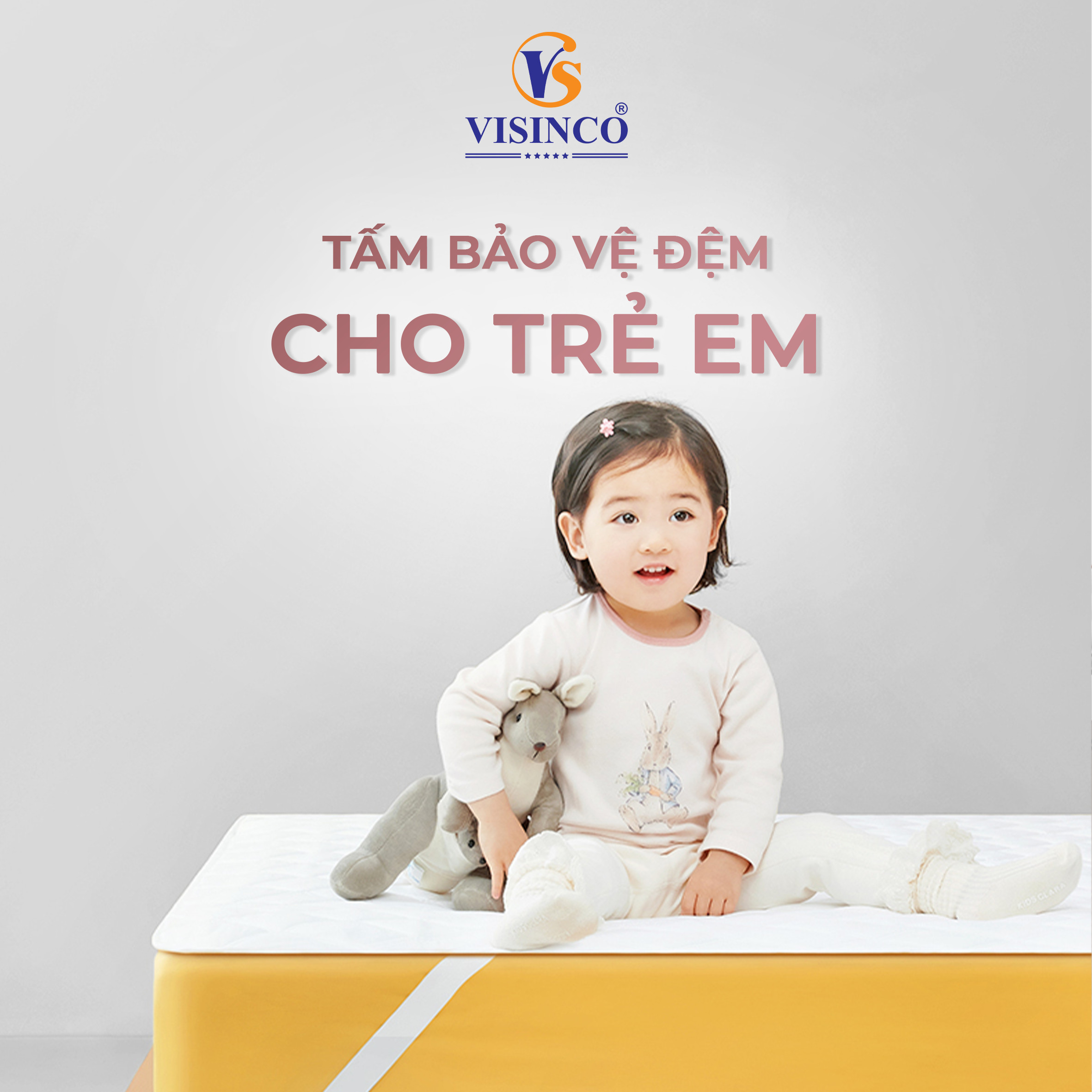 Tấm bảo vệ đệm chống thấm VISINCO kích thước dùng cho trẻ nhỏ (60x120cm