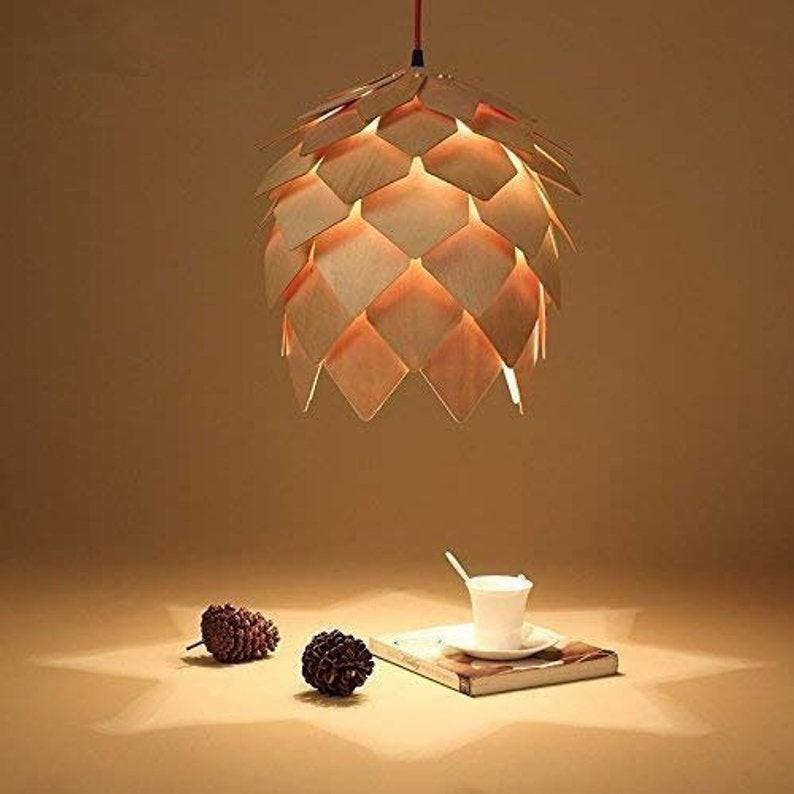 1 TẶNG 1 - Mô Hình Đầu thú gỗ ghép trang trí 20 mẫu đèn gỗ thả trần trang trí