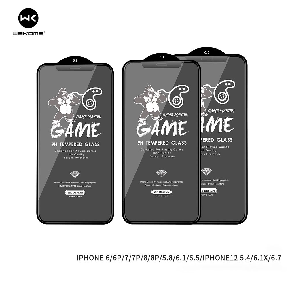 Kính Cường lực KingKong Nhám AG Chống vân tay mồ hôi chơi Game Hàng Nhập Khẩu WEKOME 030 Iphone 7 8 Plus X Xs Max 11 12 13 14 Pro Max