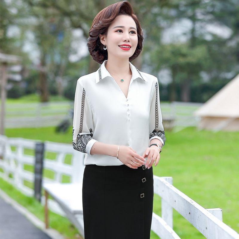 ÁO SƠ MI IN HỌA TIẾT REN TRUNG NIÊN SANG TRONG_ÁO KIỂU CHO NỮ TRUNG NIÊN
