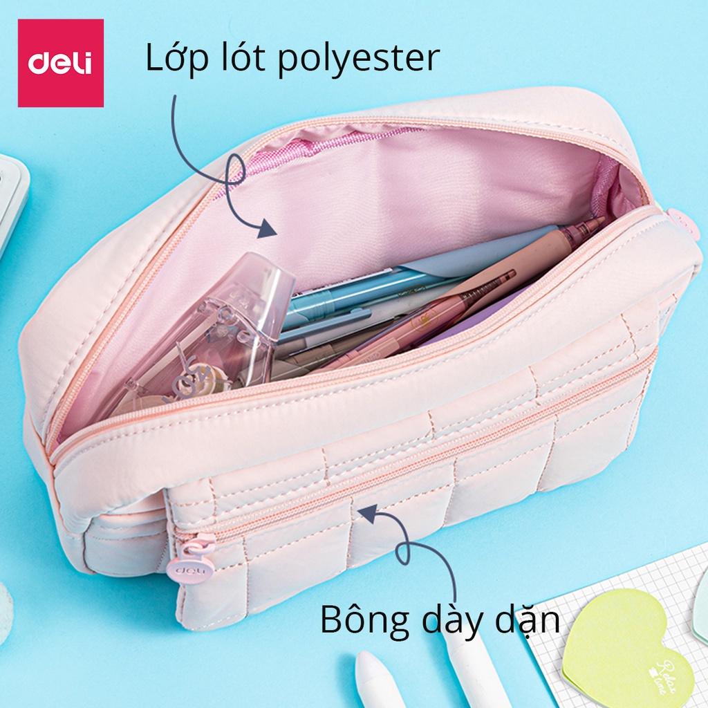 Túi Hộp Đựng Bút Vải Cotton Cute Xinh Xắn Màu Pastel Deli - Phù Hợp Cho Học Sinh Văn Phòng Đựng Đồ Dùng Cá Nhân Mĩ Phẩm Đồ Du Lịch - 67066