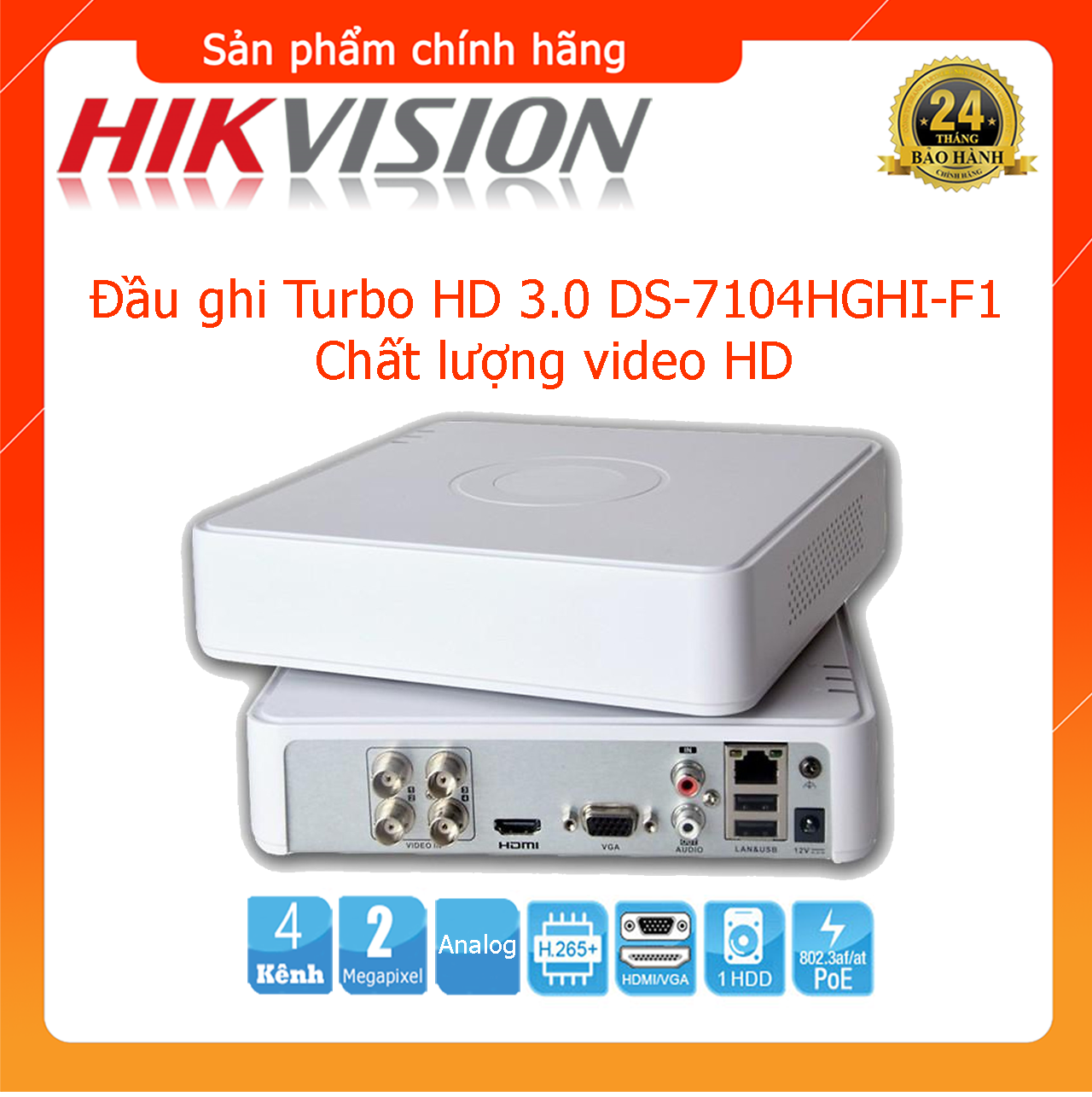 Đầu ghi hình 4/8/16 kênh Turbo HD 3.0-4.0 DVR DS-7104HGHI-F1,DS-7104HQHI-K1,DS-7108HQHI-K1,DS-7116HQHI-K1 - Hàng Chính Hãng