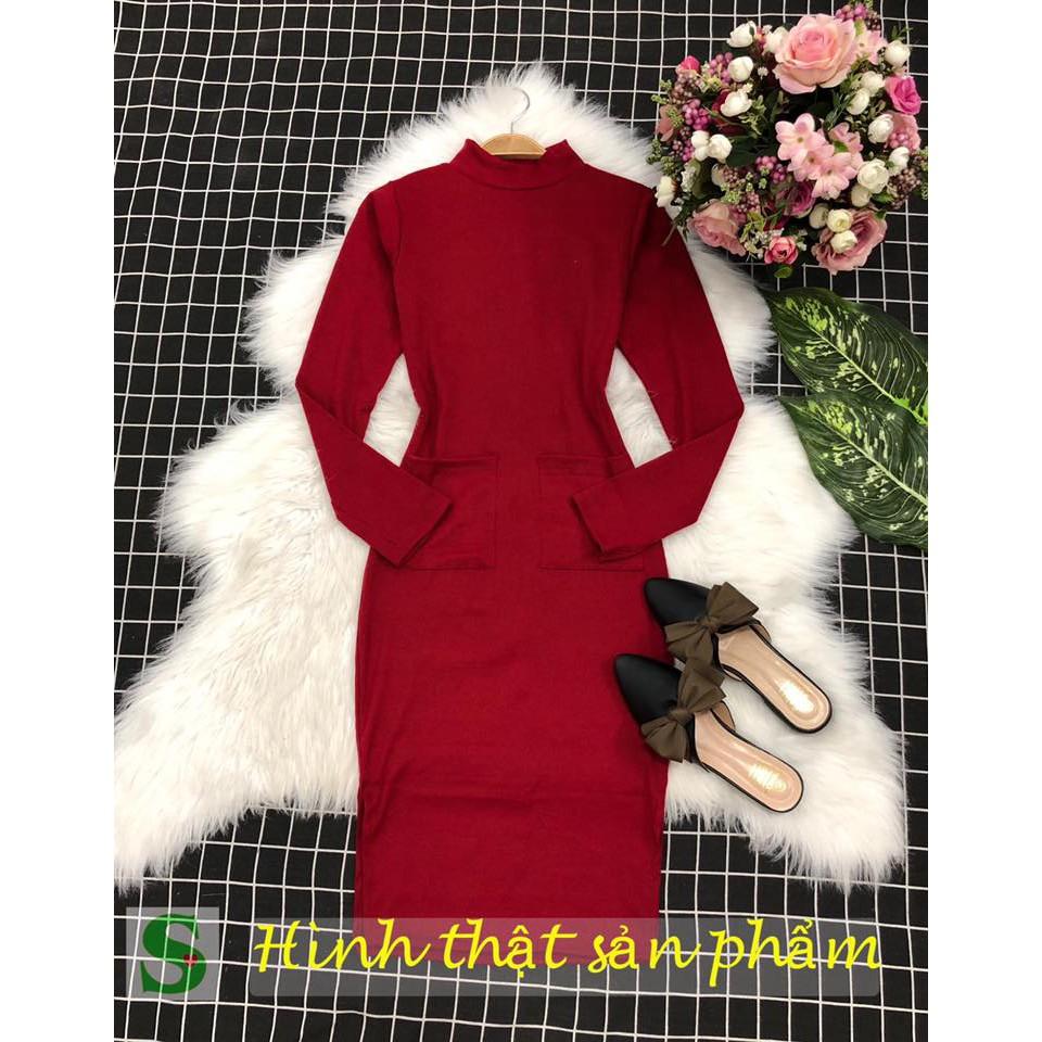 ĐẦM ÔM DÁNG DÀI XẺ TÀ 2 TÚI