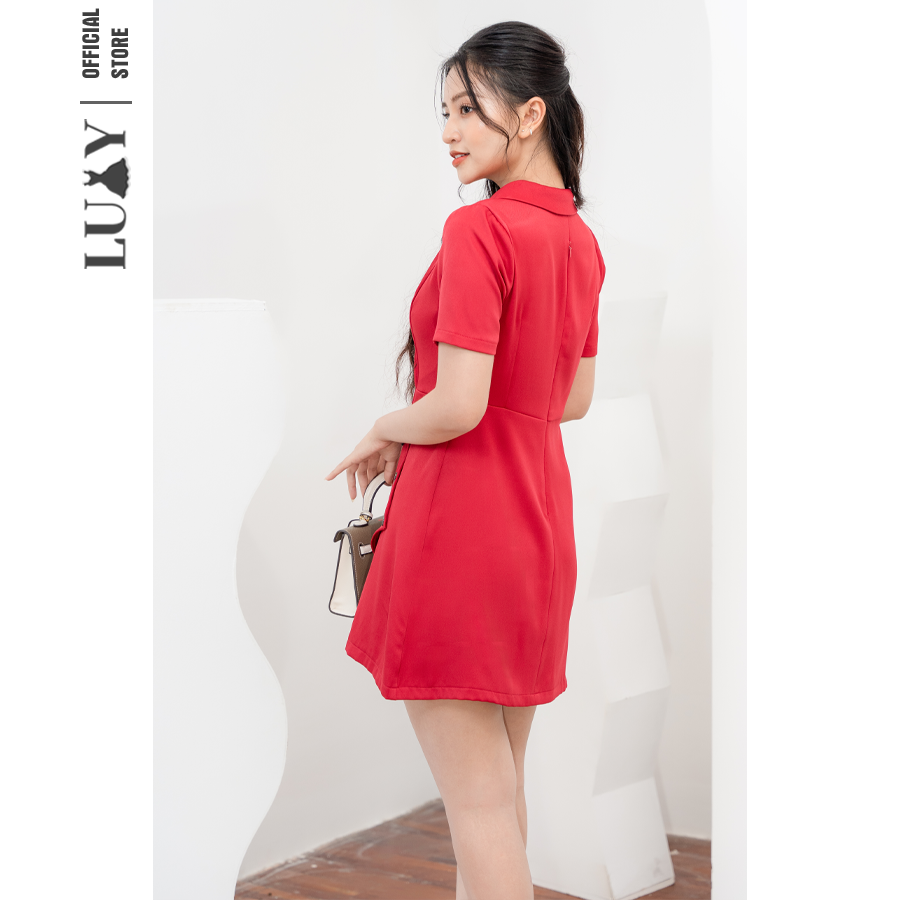 Váy dáng vest ôm cúc chéo LUXY V129 đủ size từ 42kg - 65kg