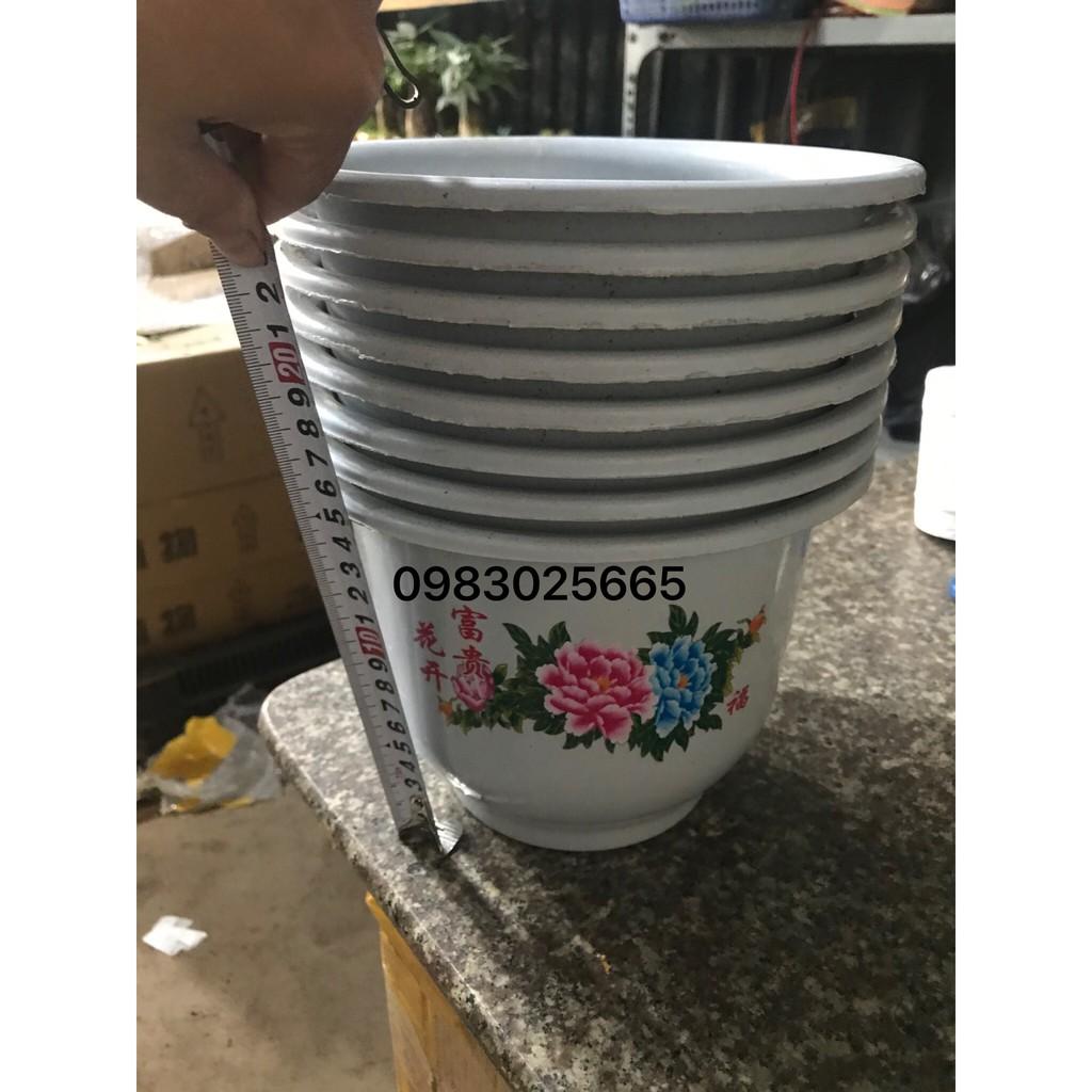 Bộ 10 chậu nhựa trồng hoa FFA230 nhựa đẹp loại 1 - Kích thước 20x15cm