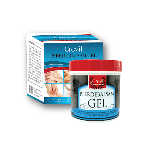 Gel giảm đau Crevil ESSENTIAL PFERDEBALSAM GEL tăng cường lưu thông máu, giảm đau nhức xương khớp, nhức mỏi cơ bắp, căng cơ 250ml