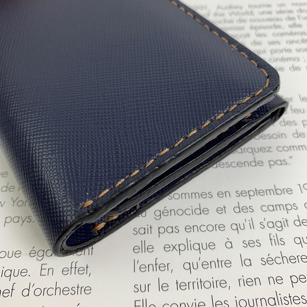 Ví nam - da saffiano - màu xanh navy - handmade DT276