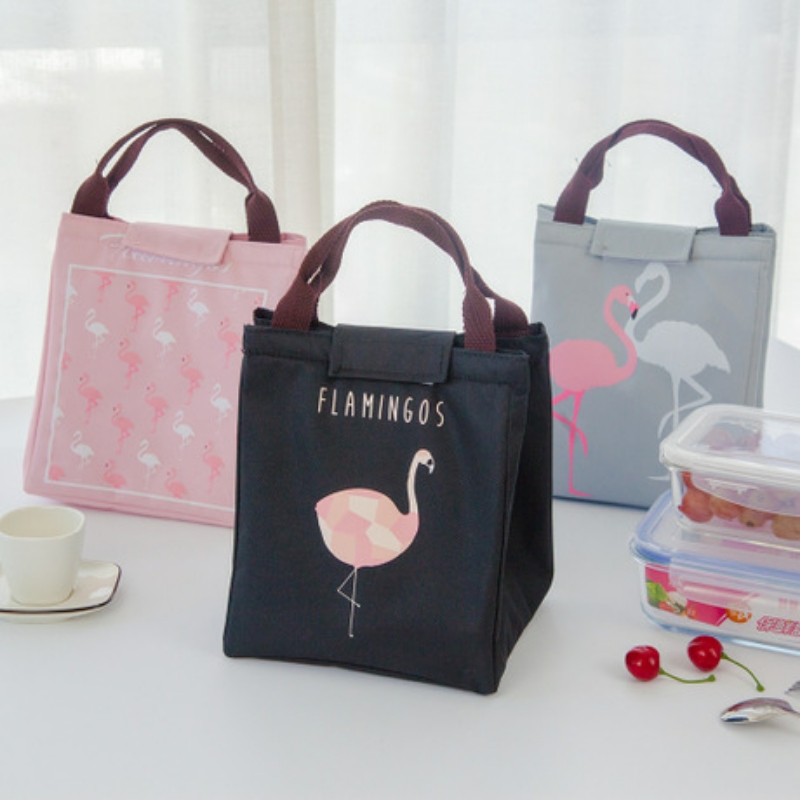 Túi đựng cơm, túi đựng thức ăn hình cò Flamingo có lớp giấy bạc giữ nhiệt tốt