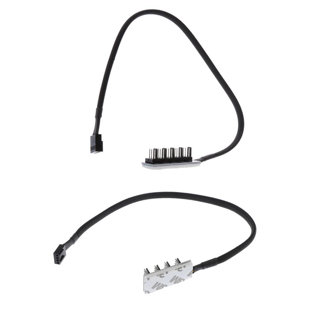 5 Way + 4Way PWM Splitter Hub 4pin/3pin CPU Computer Fan Black Sleeved 12V