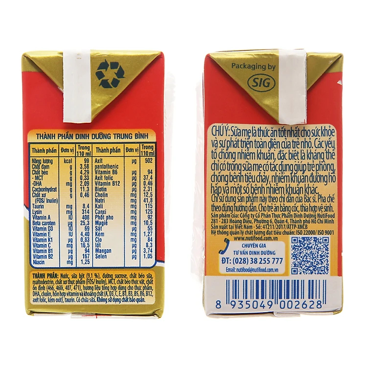 2 Thùng Sữa Bột Pha Sẵn GrowPLUS+ Đỏ 110ml Suy Dinh Dưỡng (48 Hộp x 110ml)