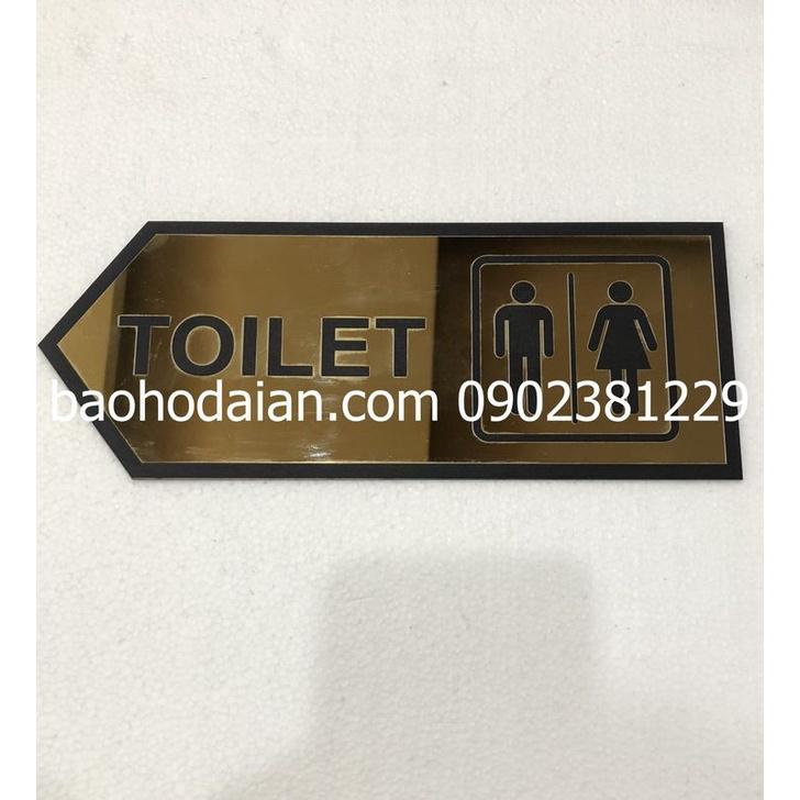 Bảng chỉ dẫn nhà vệ sinh, toilet, wc inox in uv 10 x 25cm