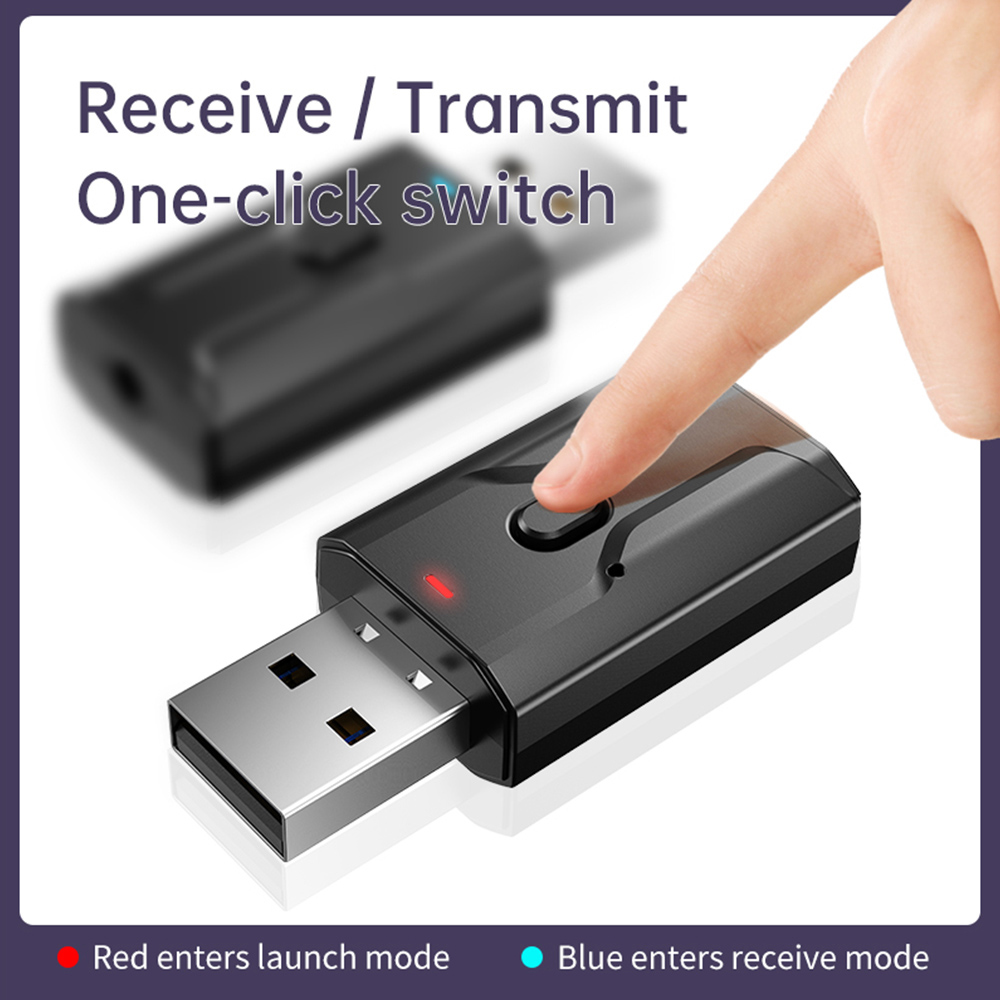 Bộ Thu Âm Thanh Bluetooth 5.0 AUX USB 3.5mm Với Mic Âm Thanh Nổi Không Dây Để Gọi Cho TV Xe Hơi Máy Tính