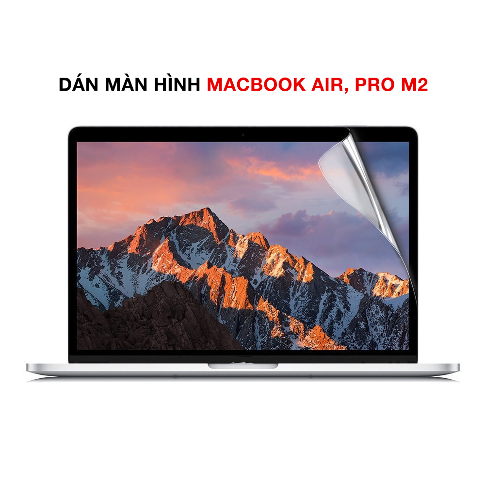 Miếng Dán màn hình HD dành cho Mácbook Air 2022 M2, Dán màn hình Mácbook Pro 2022 M2 - Quà Tặng Giấy Lau Màn - Hàng Chính Hãng