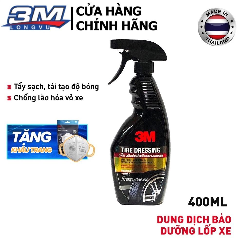 Chai Xịt Bảo Dưỡng Và Phủ Bóng Lốp Xe 3M 39042 LT Tire Dressing 400ml - 3M Long Vu