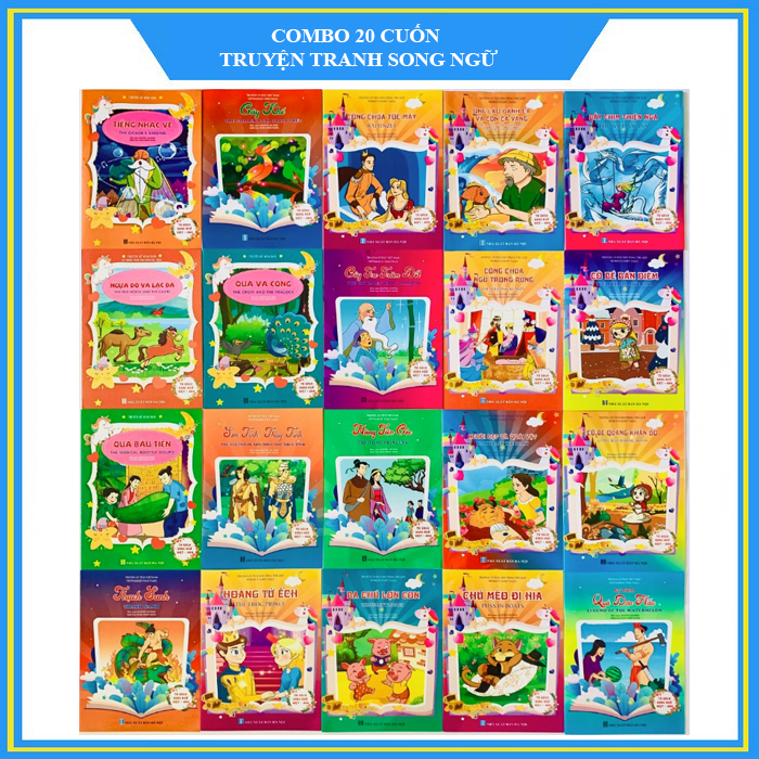 Combo 20 cuốn truyện tranh song ngữ Anh - Việt cho bé