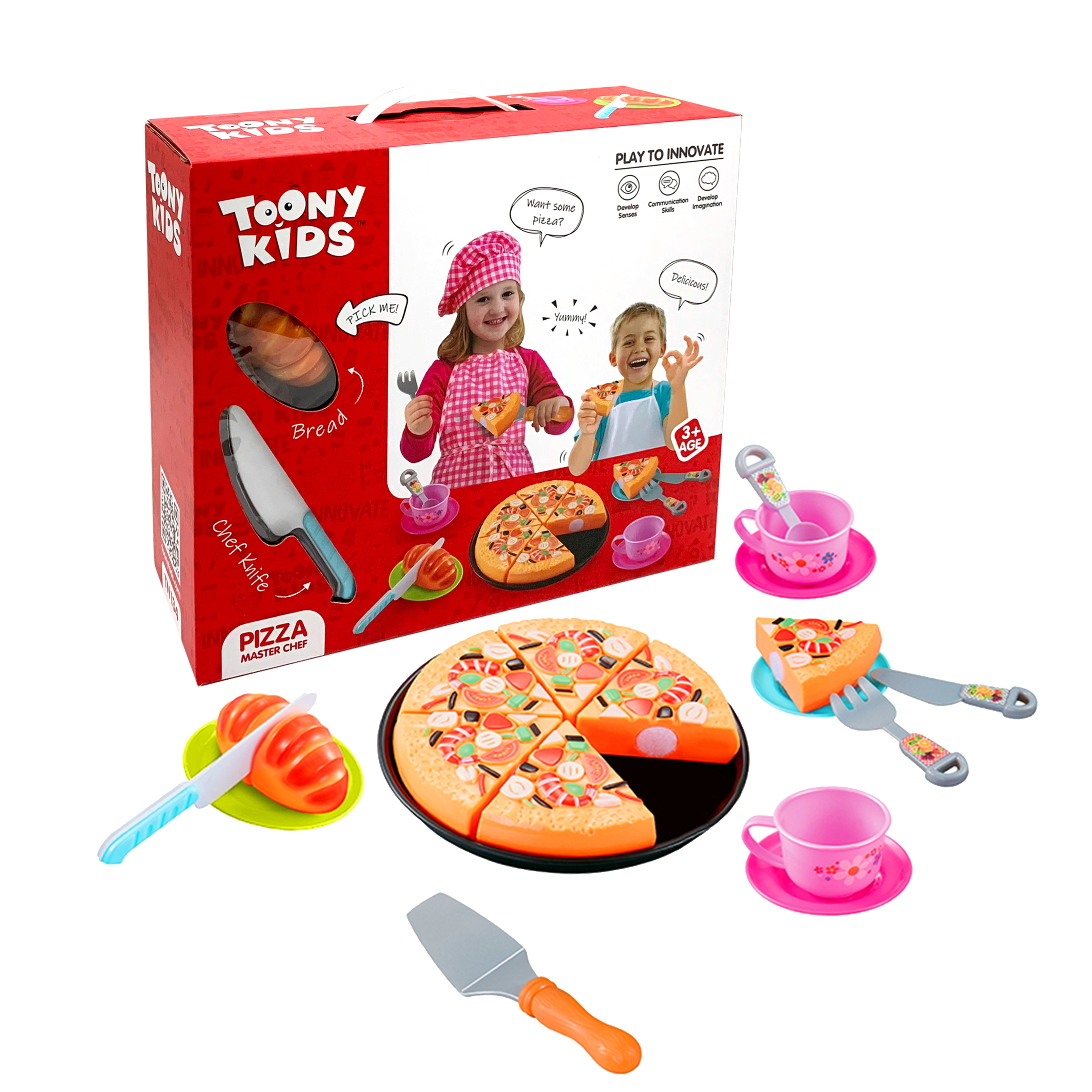 Đồ Chơi Nấu Ăn Bộ Pizza TOONYKIDS - Đồ Chơi Nhà Bếp Cho Bé - Pizza Master Chef TN134