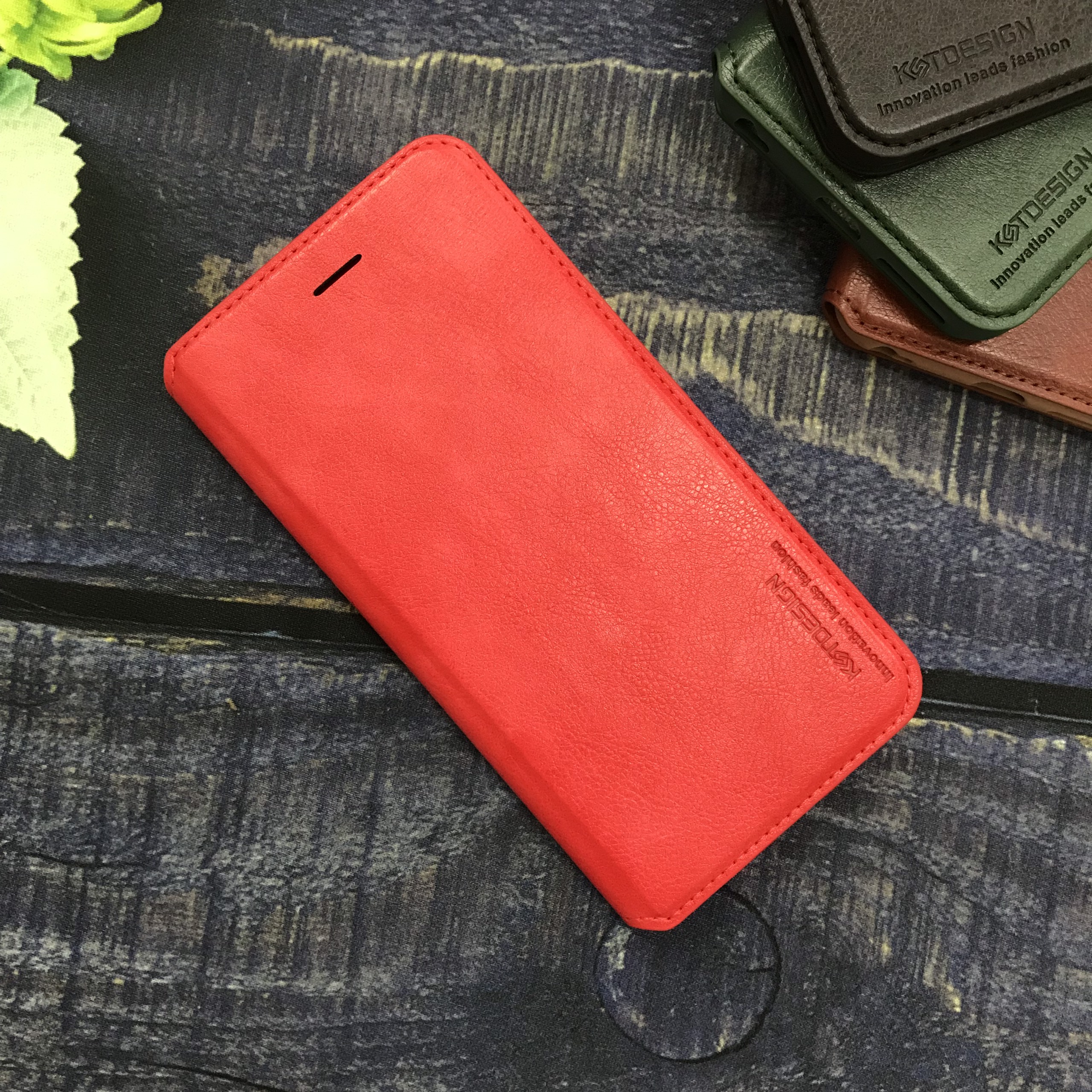 Bao da cao cấp hiệu KST Design cho iPhone 6 Plus/7 Plus/8 Plus/XS Max,/11 Pro Max - Hàng Chính Hãng - iPhone XS MAX - Đỏ