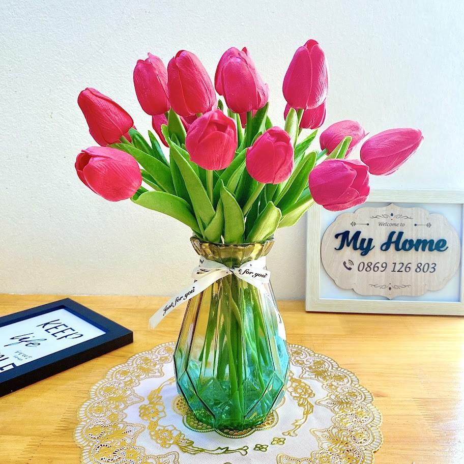 Combo 10 Bông Hoa Tulip giả PU cao cấp - Hoa lụa trang trí tuyệt đẹp - Hoa giả để bàn